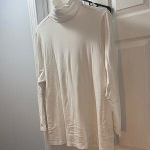 White Turtleneck Long Sleeve Top
